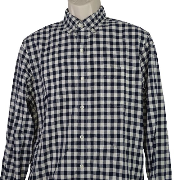 J Crew Slim Fit Blue Gingham Check Plaid Button Down Shirt Men Size M Long Slv - Picture 2 of 13